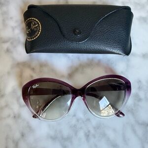 Ray-Ban Women's Purple Gradient Cat Eye Sunglasses with Black Case